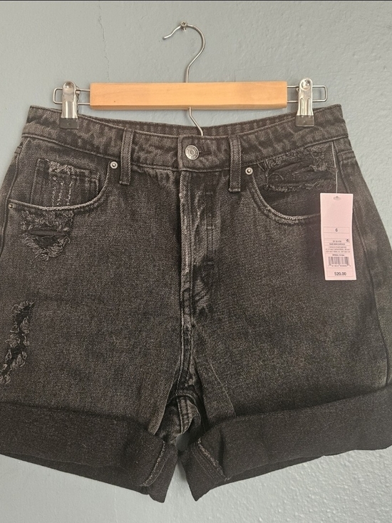 wild fable Pants - Wild Fable Black Distressed Rolled-Hem Jean Shorts